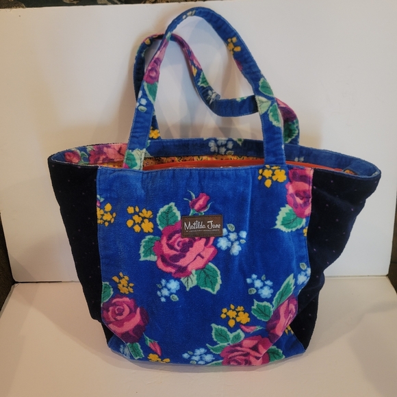 Matilda Jane Handbags - FIRM Matilda Jane Blue Floral Terry Cloth Bag
